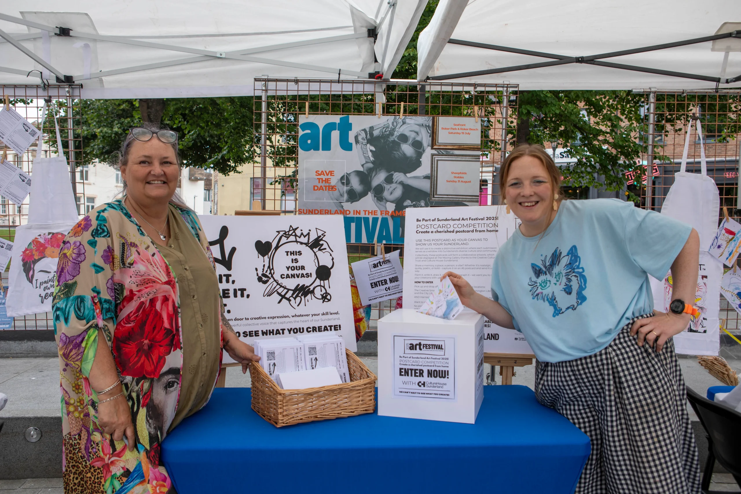 L to R Su Devine, Artist, art cafe and Festival Director, with Hannah Graham, Artist and Storyteller, at one of the pop-up Imaginariums.