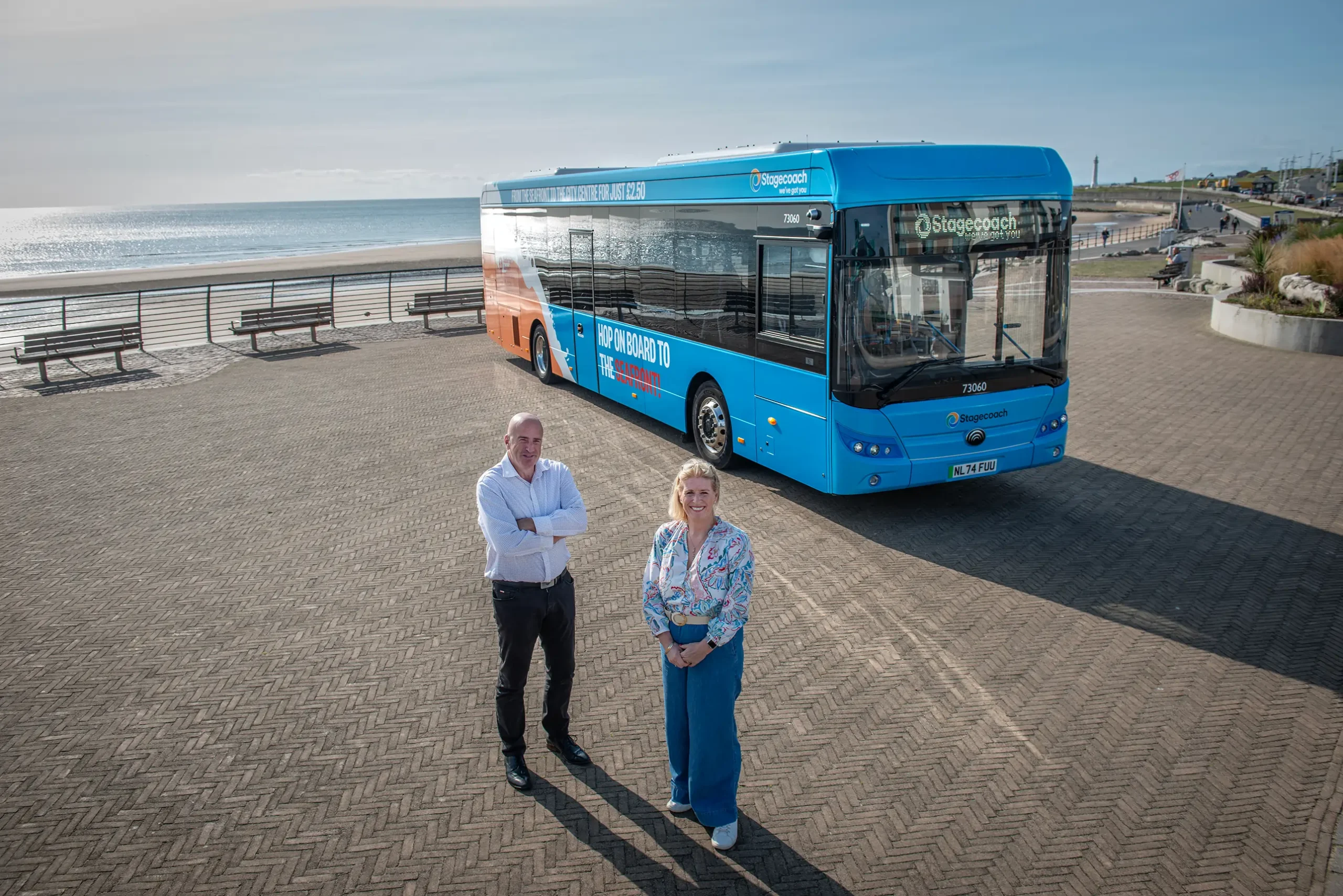 Pictured are Steve Walker from Stagecoach and Sharon Appleby from Sunderland’s BIDs.